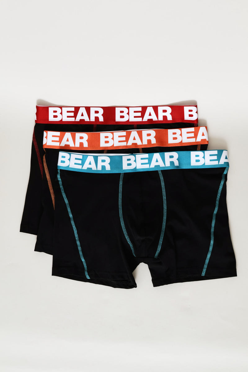 3 Pack Plain Bodyshorts - Black