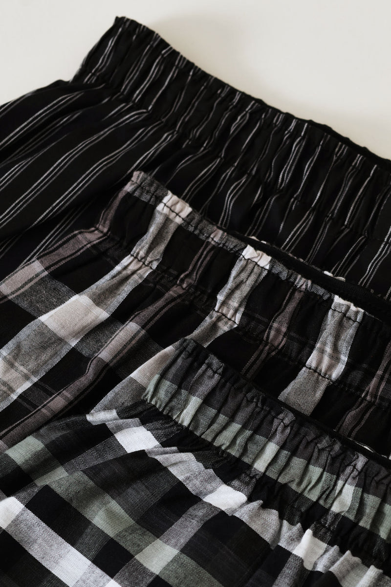 3 Pack Woven Boxers - Black