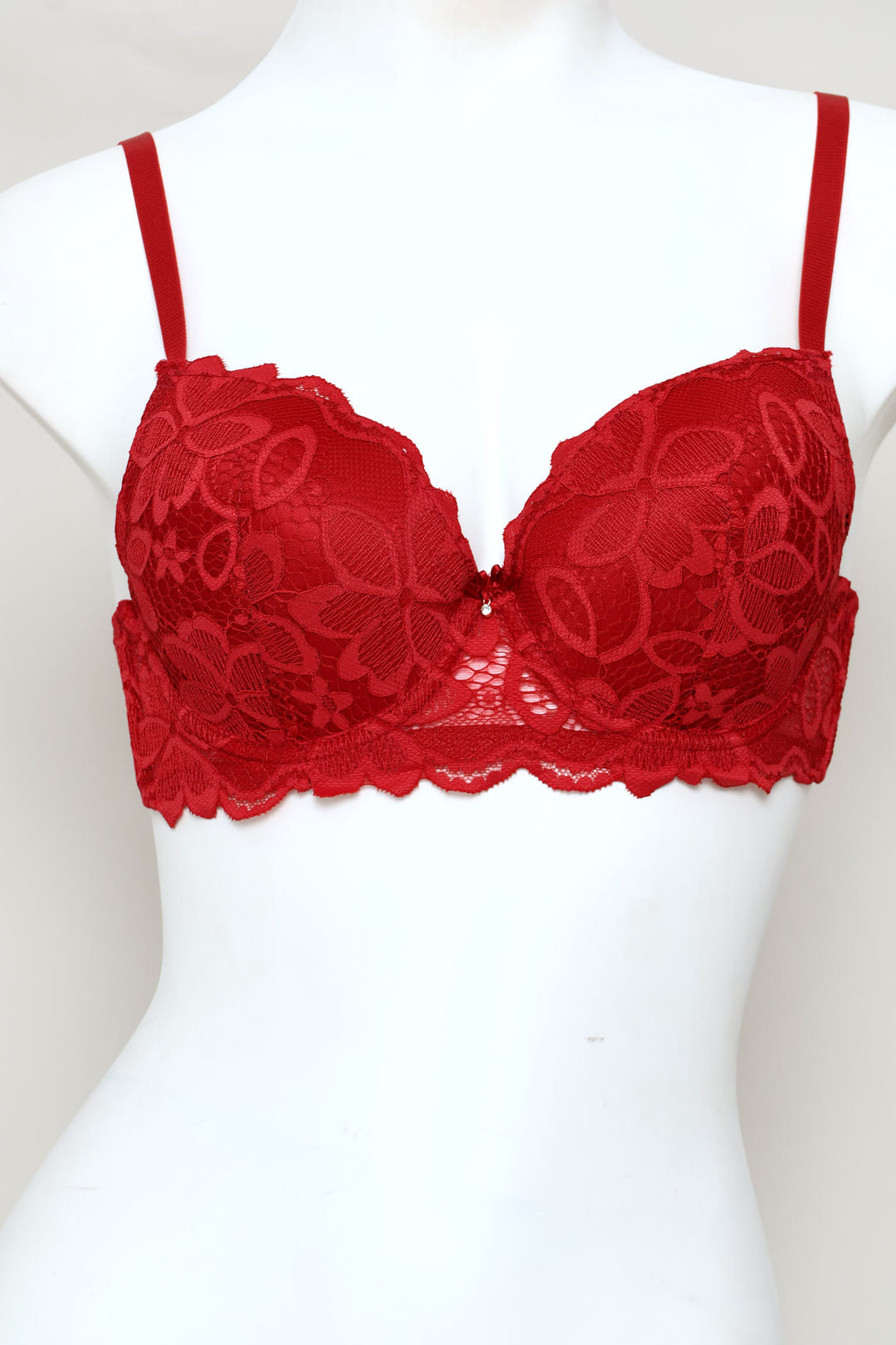 2 Pack Floral Lace Balconette Bra - Sand/Burgundy