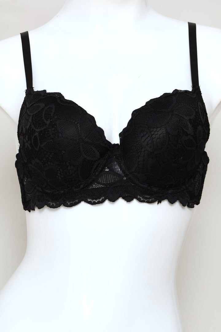 2 Pack Floral Lace Balconette Bra - Sand/Burgundy