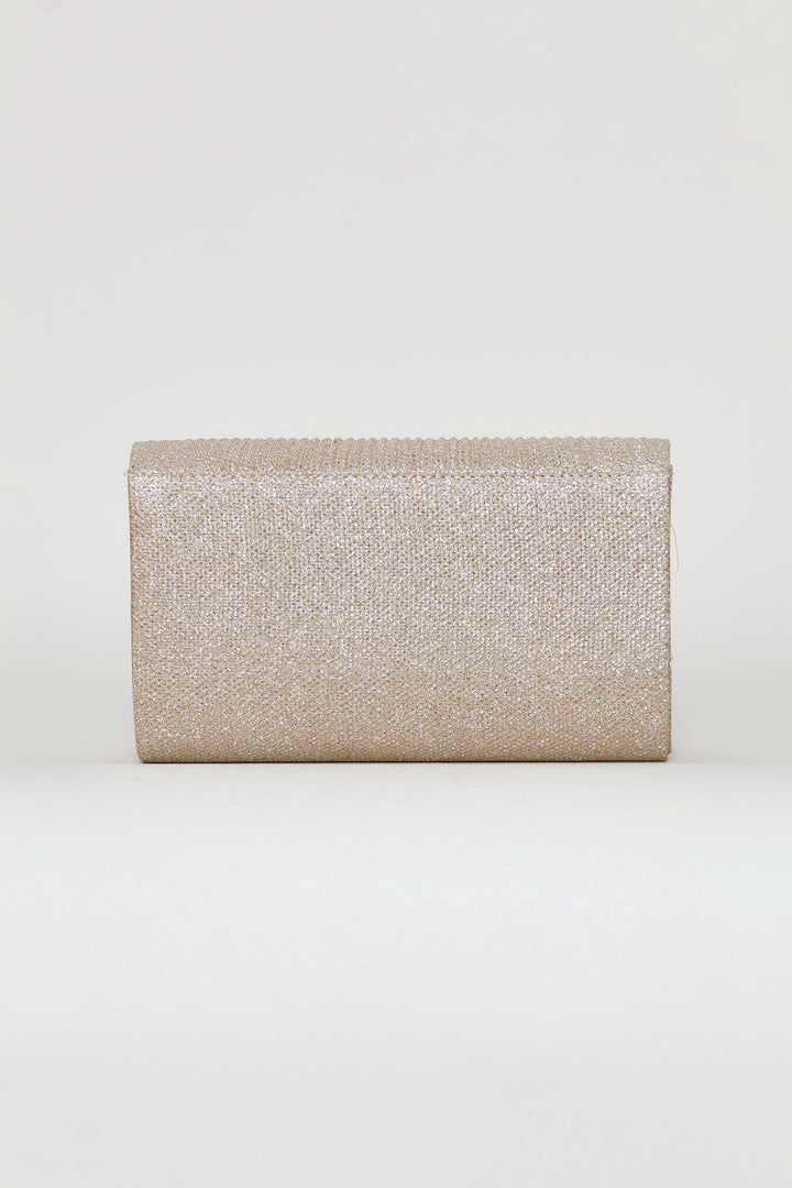 Shimmer Pleated Clutch - Champagne
