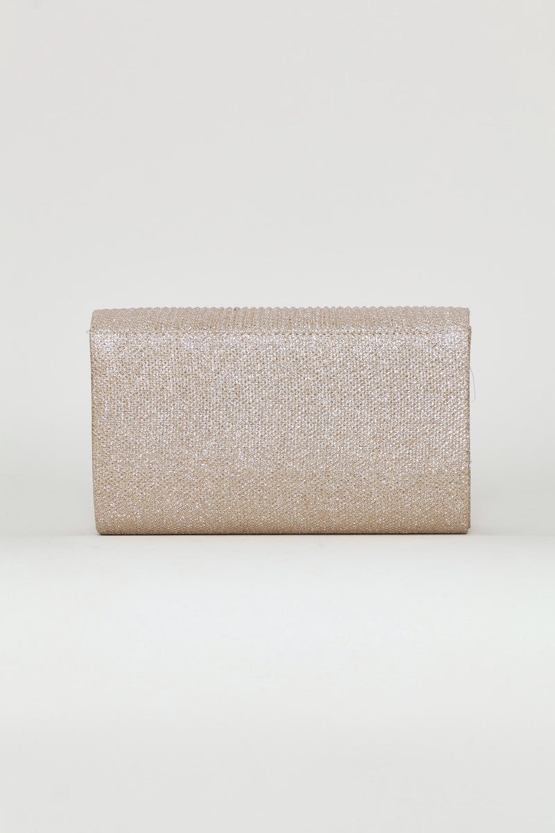 Shimmer Pleated Clutch - Champagne