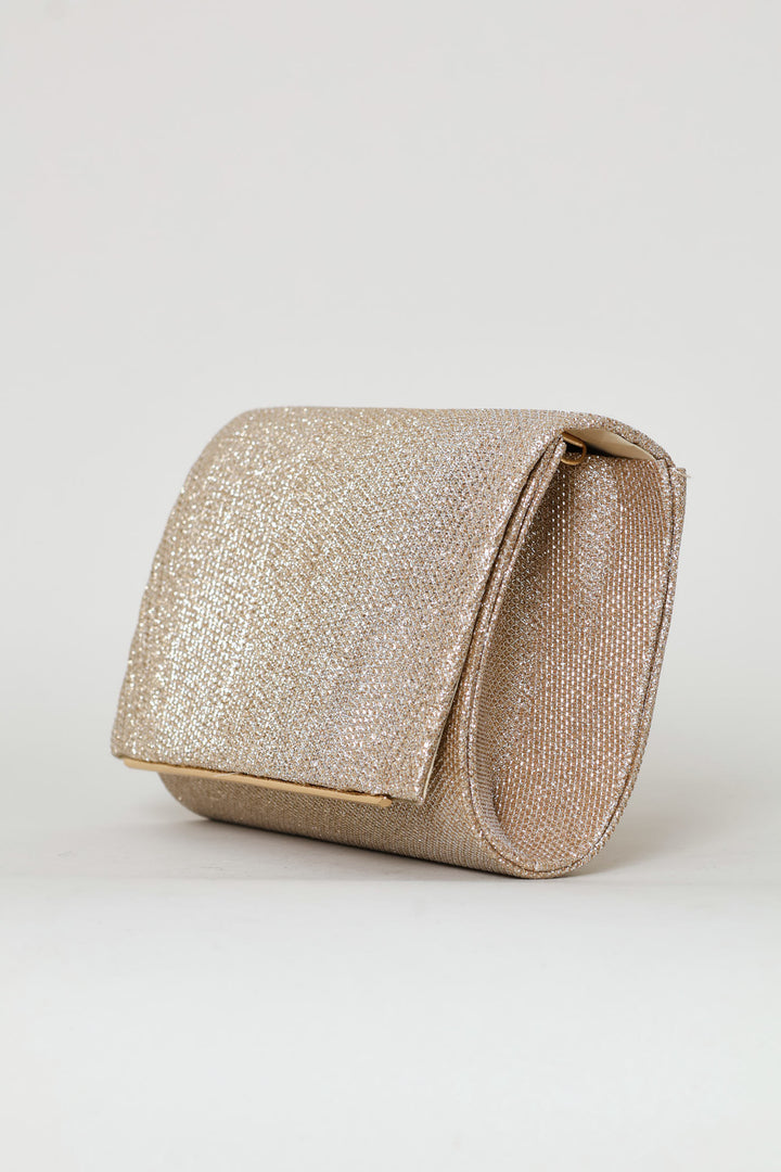 Shimmer Pleated Clutch - Champagne