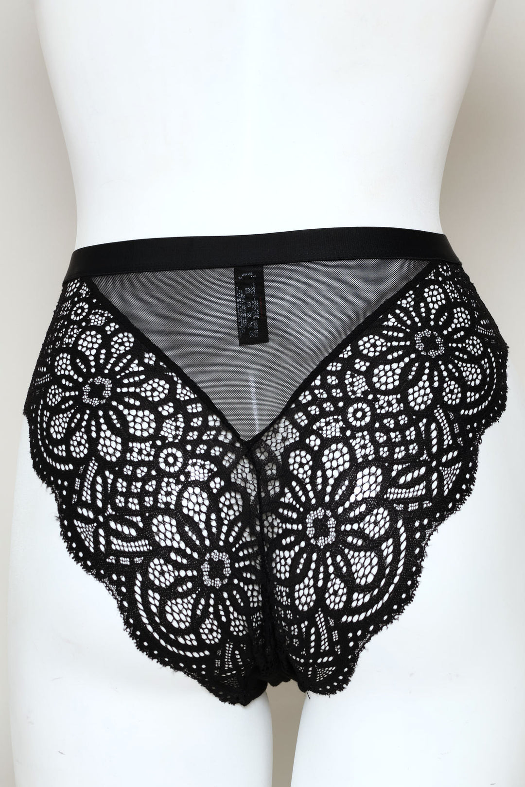 Lace Hi-Cut Panty - Black
