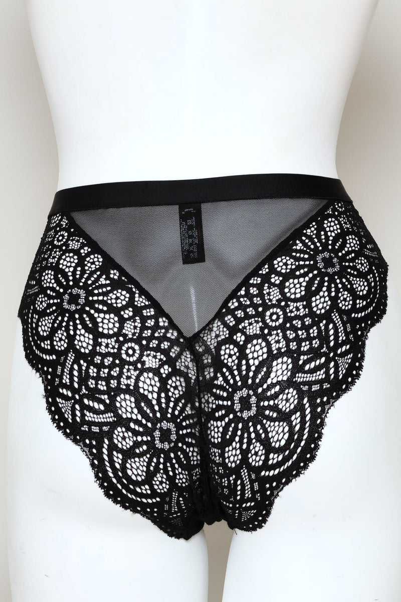 Lace Hi-Cut Panty - Black