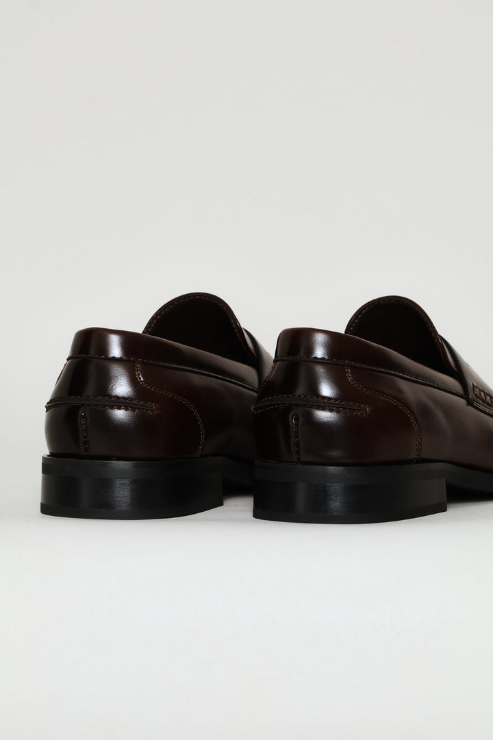 Penny Moccasin Formal Slip On - Chocolate