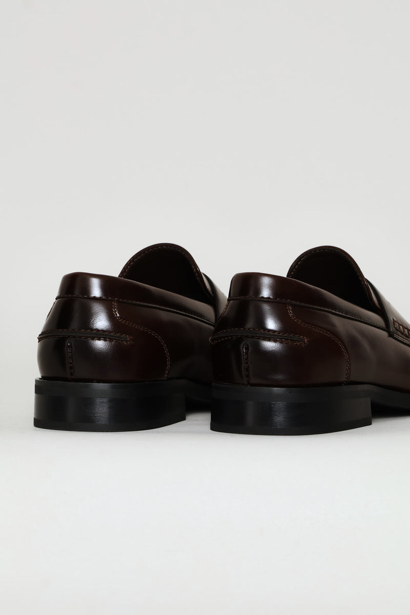 Penny Moccasin Formal Slip On - Chocolate