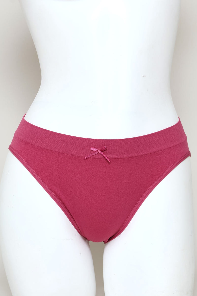 3 Pack Seamless Bikini Panties - Violet/Pink/Cream