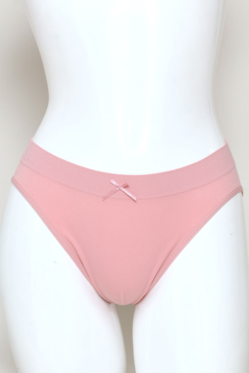 3 Pack Seamless Bikini Panties - Violet/Pink/Cream