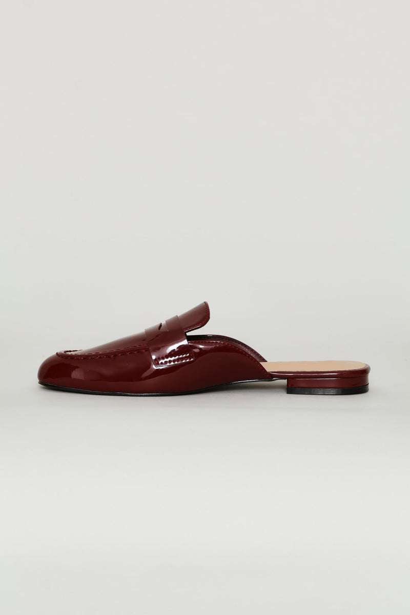 Penny Moccasin Mule - Burgundy