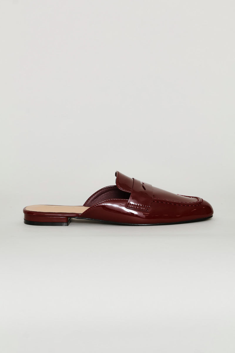 Penny Moccasin Mule - Burgundy