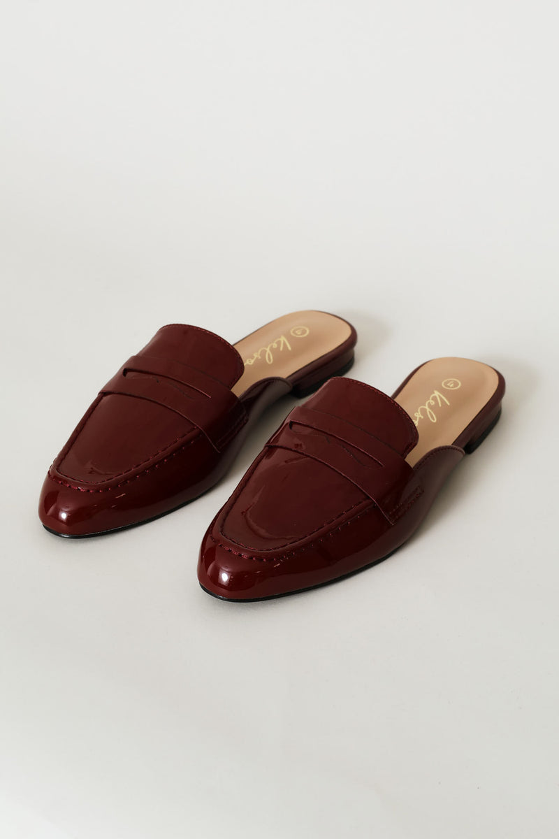 Penny Moccasin Mule - Burgundy