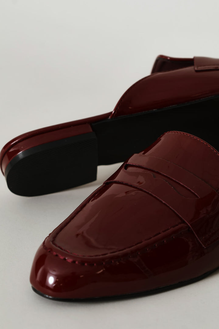 Penny Moccasin Mule - Burgundy