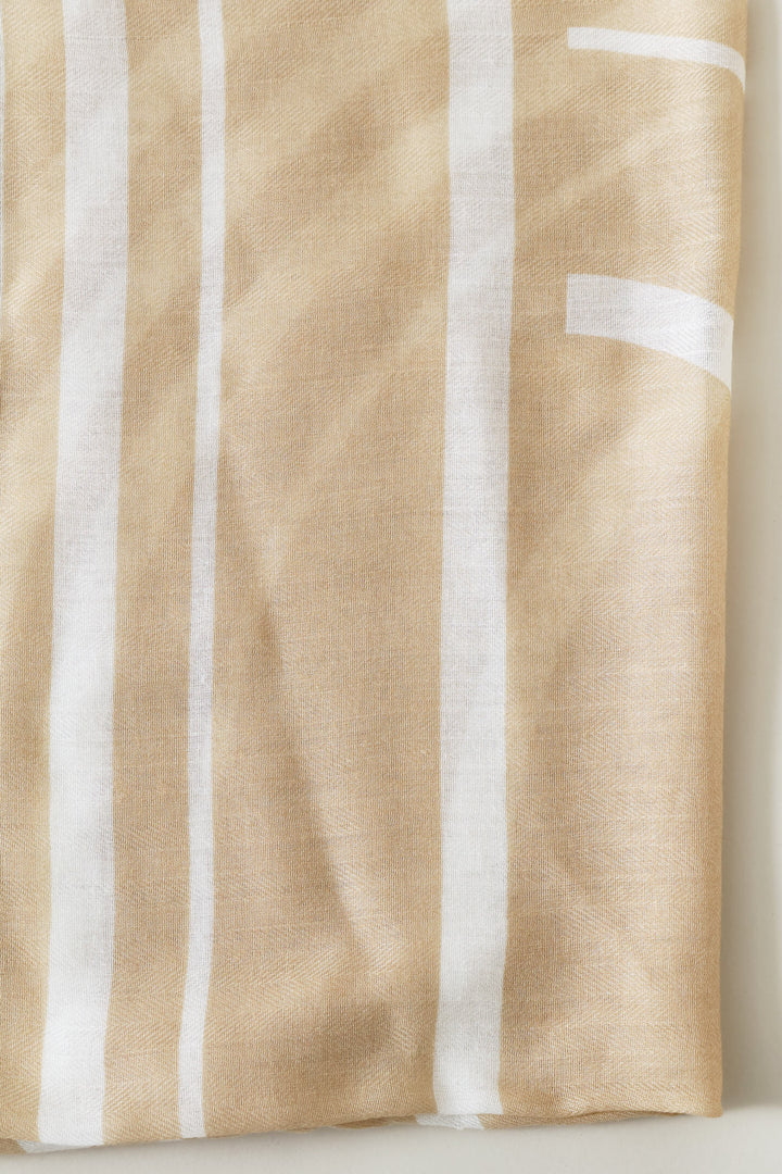 Block Print Light Weight Scarf - Stone