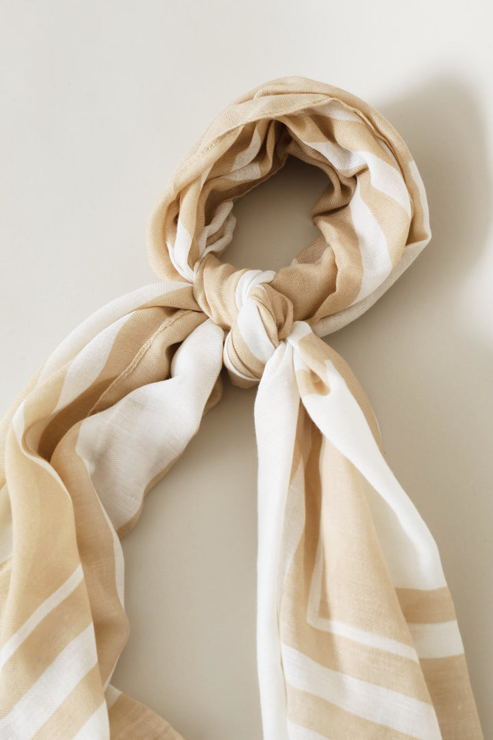 Block Print Light Weight Scarf - Stone