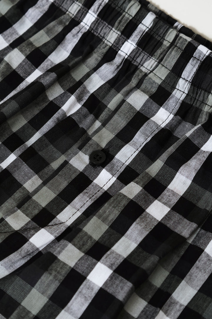 Single Check Boxers - Black