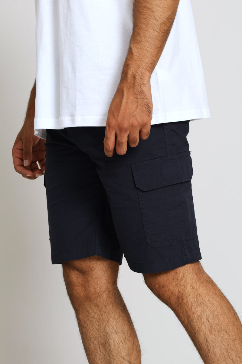 Rip Stop Cargo Shorts - Navy