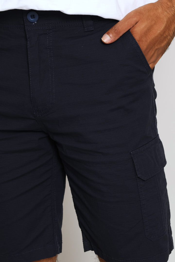 Rip Stop Cargo Shorts - Navy