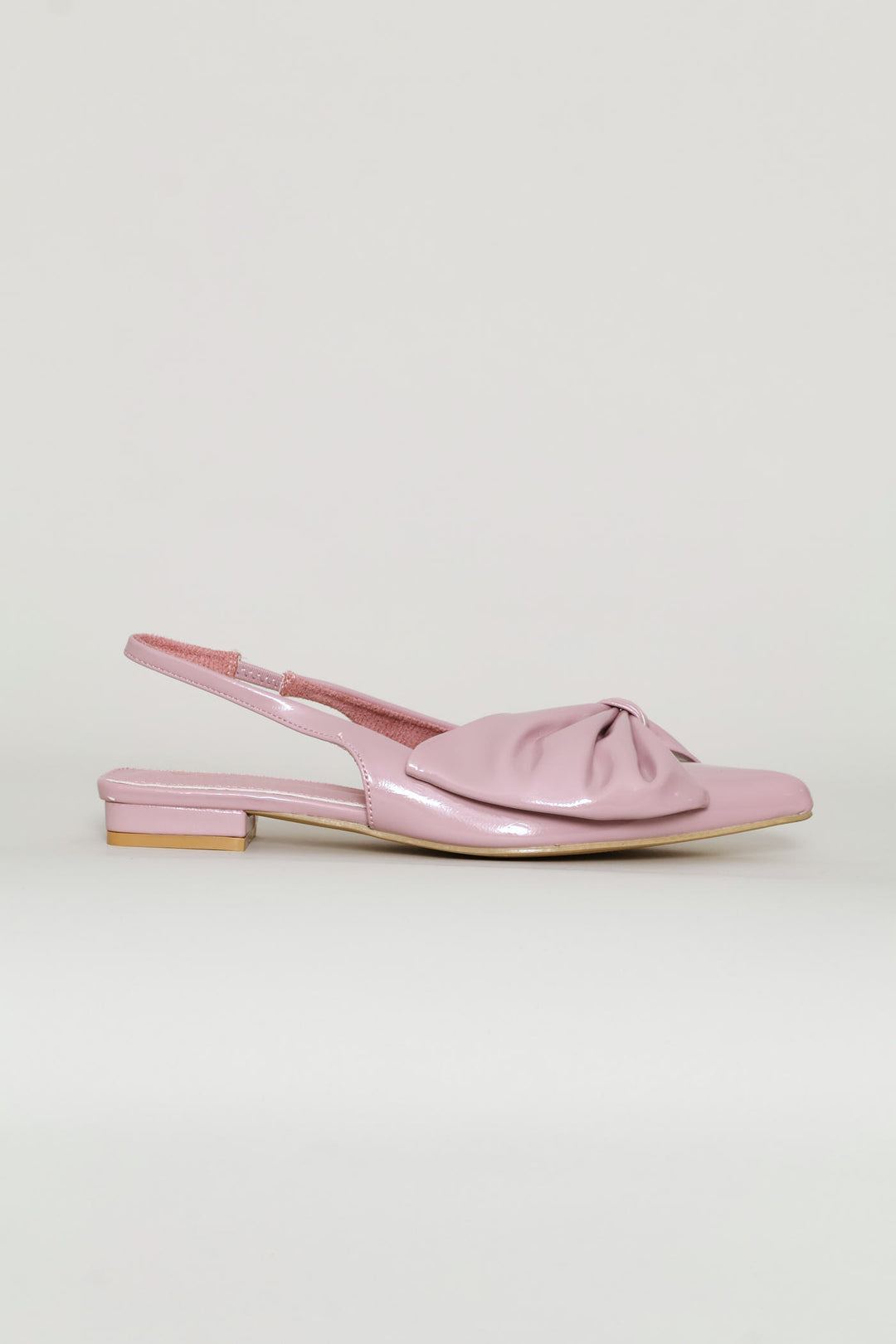 Bow Pointy Sling Back - Dusty Pink