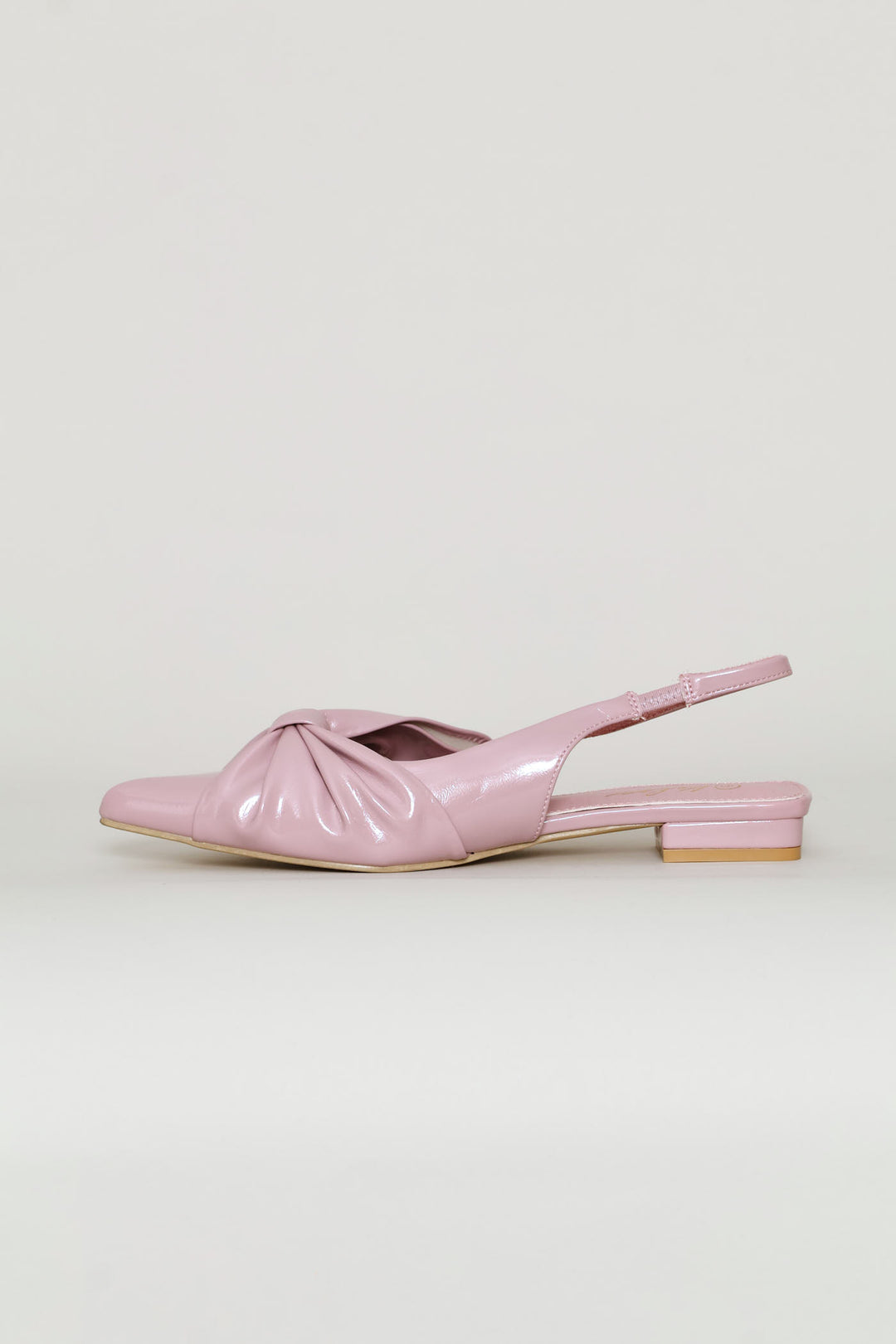 Bow Pointy Sling Back - Dusty Pink