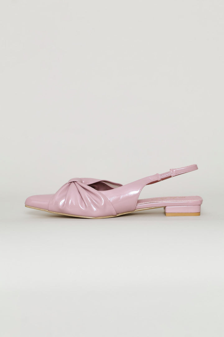 Bow Pointy Sling Back - Dusty Pink