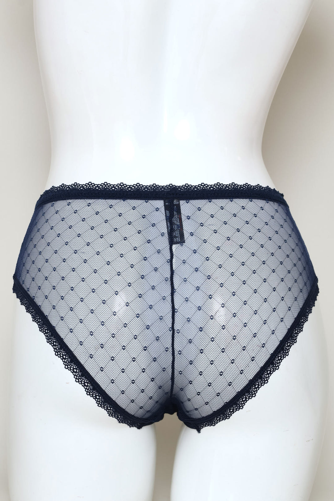 2 Pack Dobby Mesh Boyleg Panties - Navy