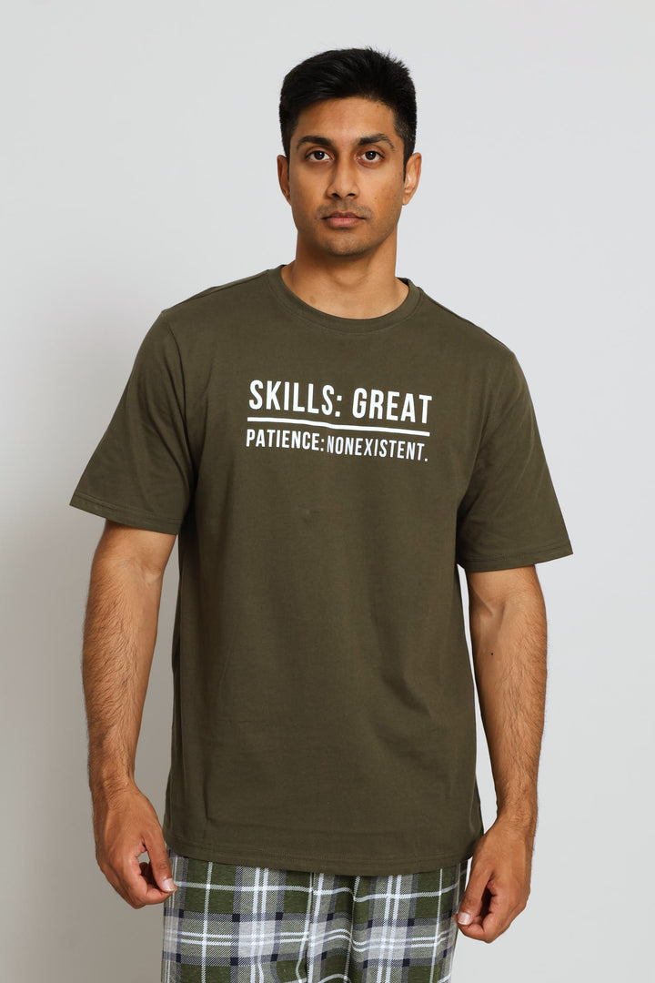 Skills Slogan Tee - Olive