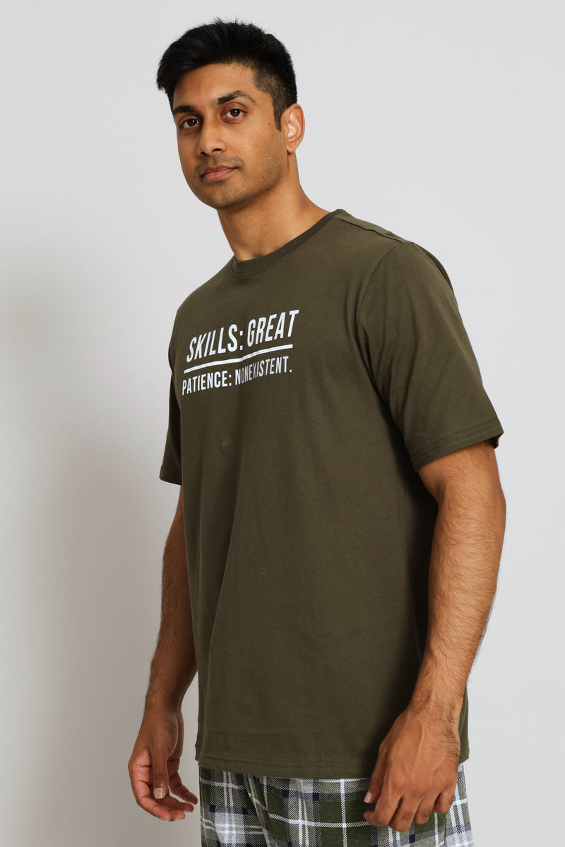 Skills Slogan Tee - Olive