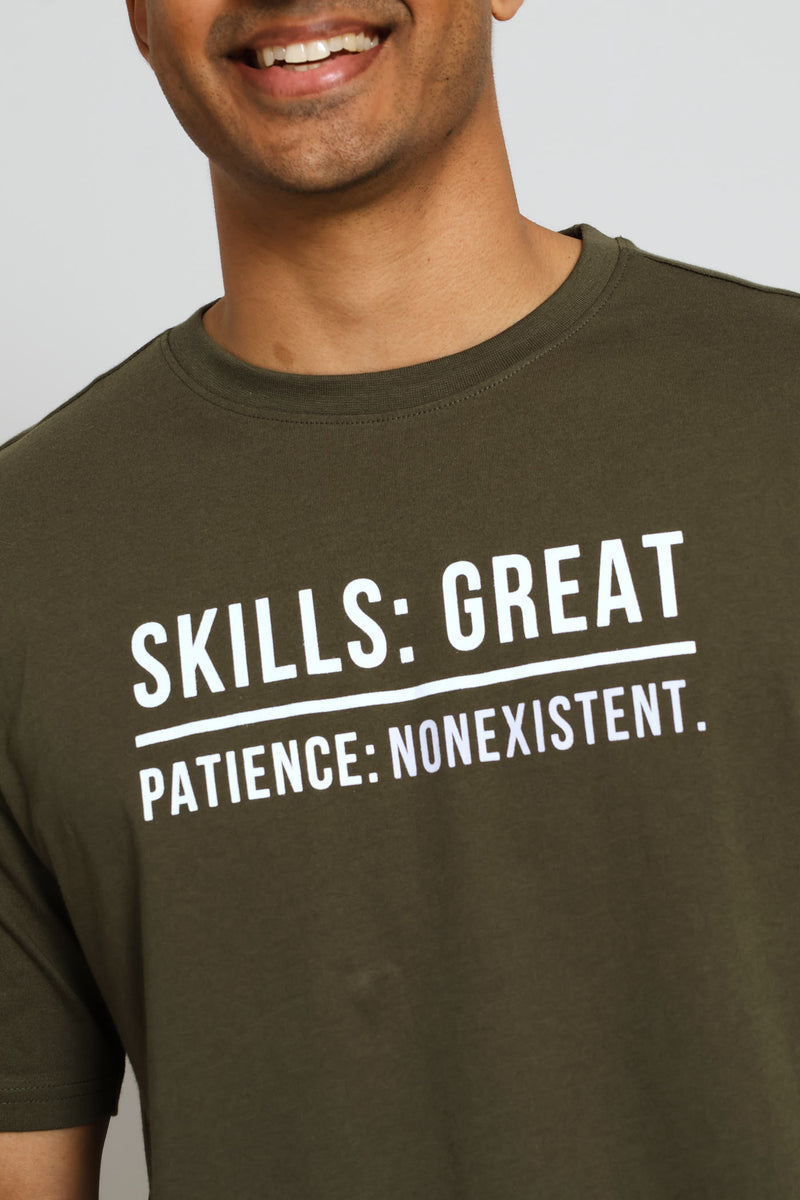 Skills Slogan Tee - Olive