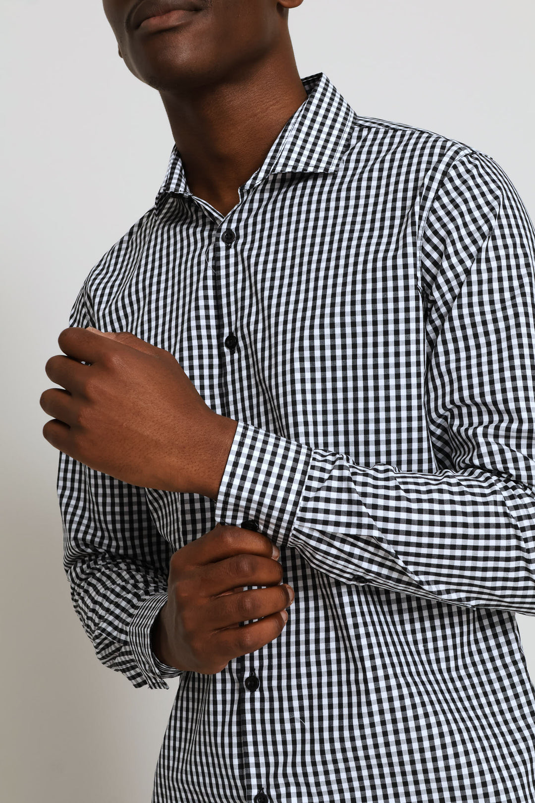 Small Check Printed Shirt - Black/White