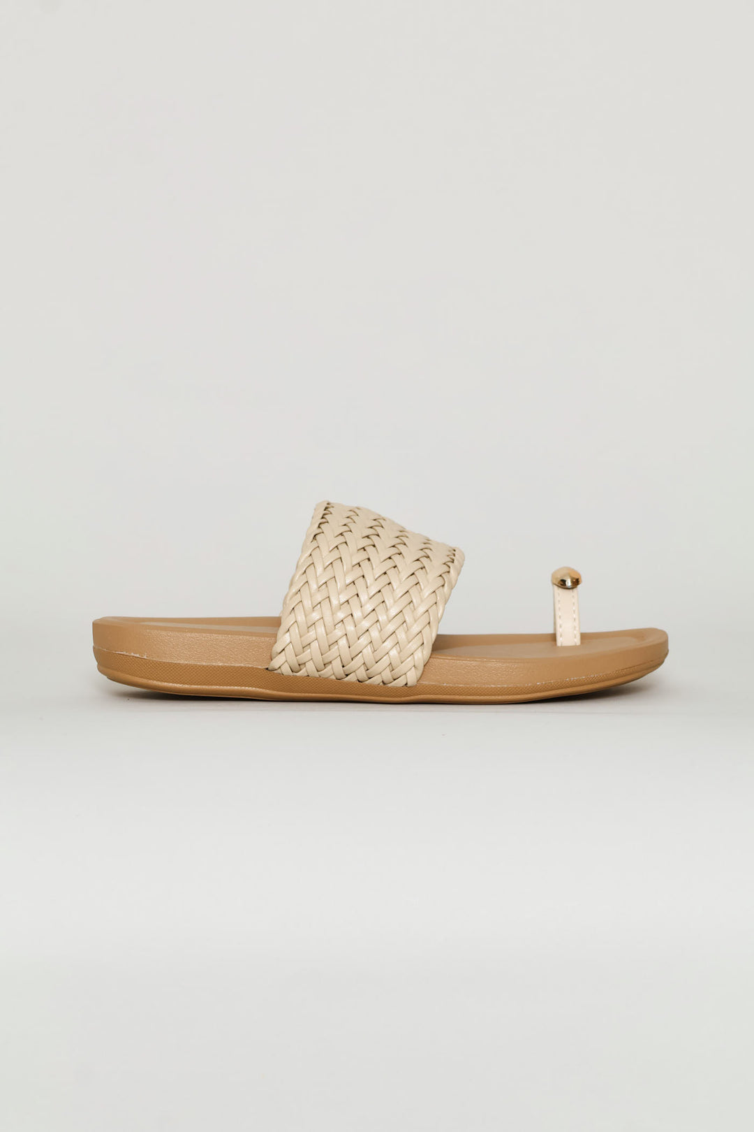 Toe Post Weave Band Mule Sandal - Natural