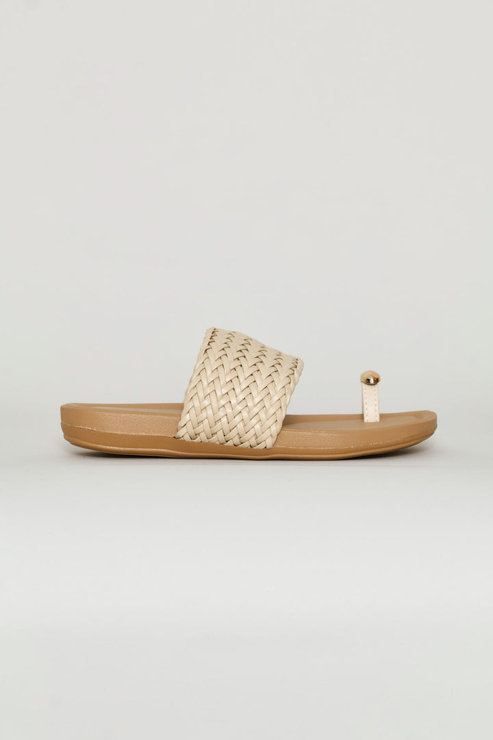 Toe Post Weave Band Mule Sandal - Natural