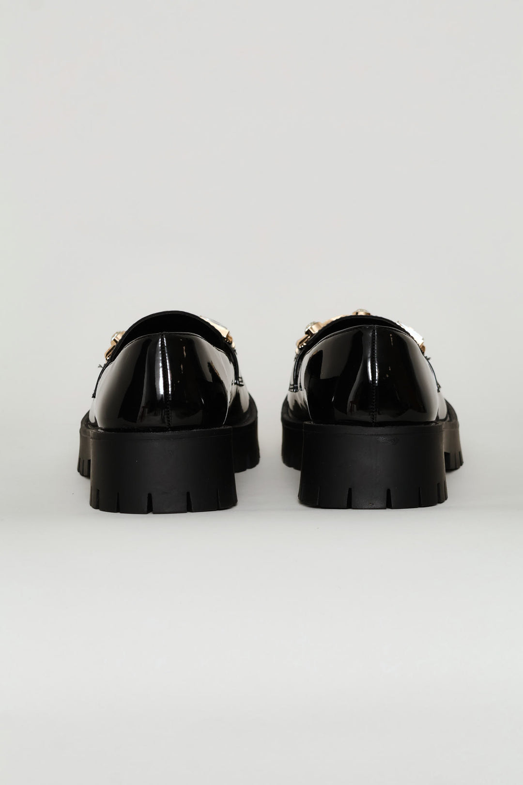 Jewel Trim Chunky Loafer - Black