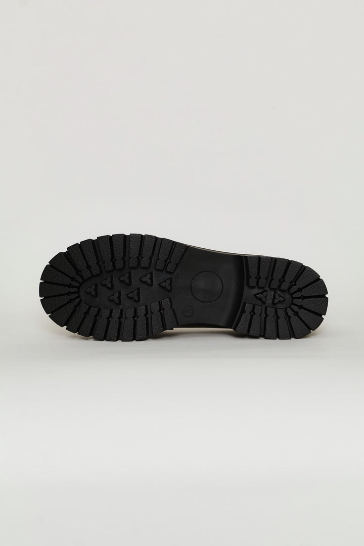 Jewel Trim Chunky Loafer - Black