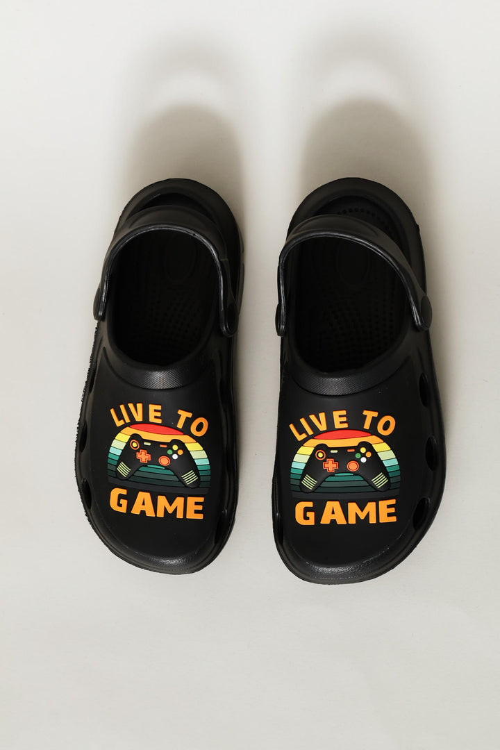 Boys Console Gaming Clog - Black