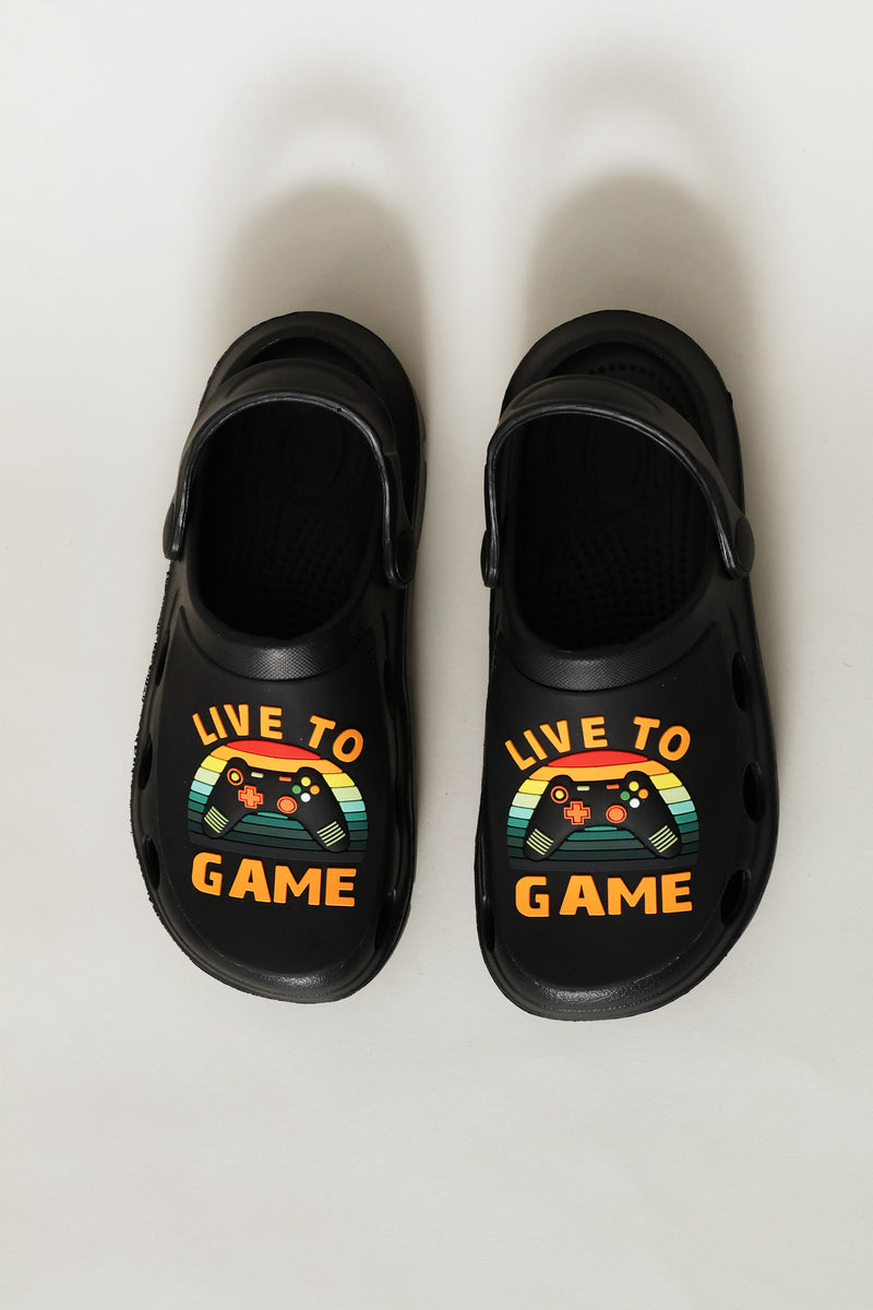 Boys Console Gaming Clog - Black