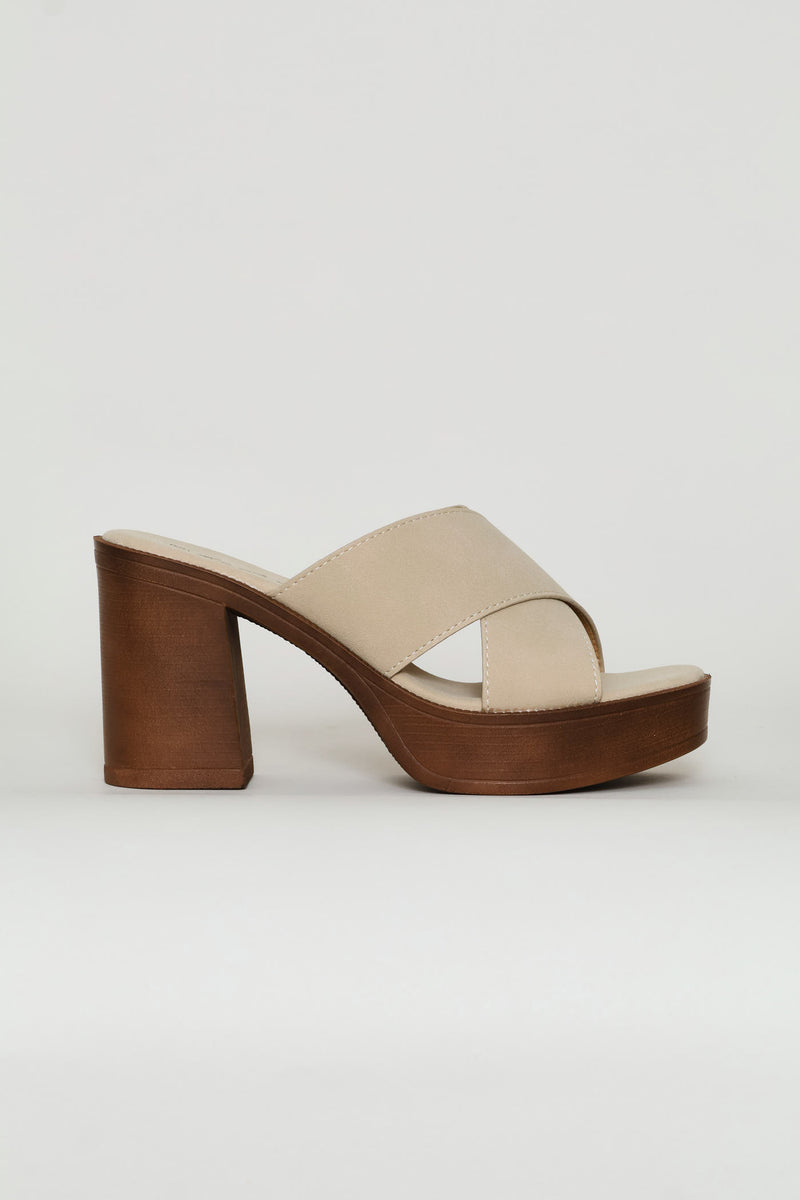 Platform Crosstrap Sandal - Stone
