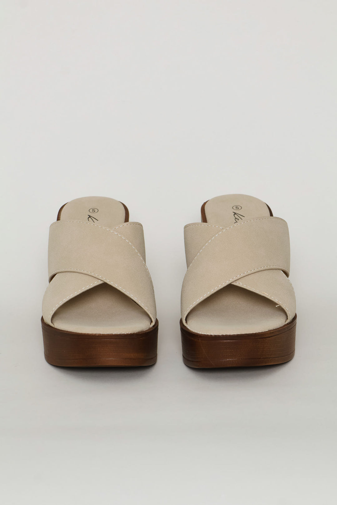 Platform Crosstrap Sandal - Stone