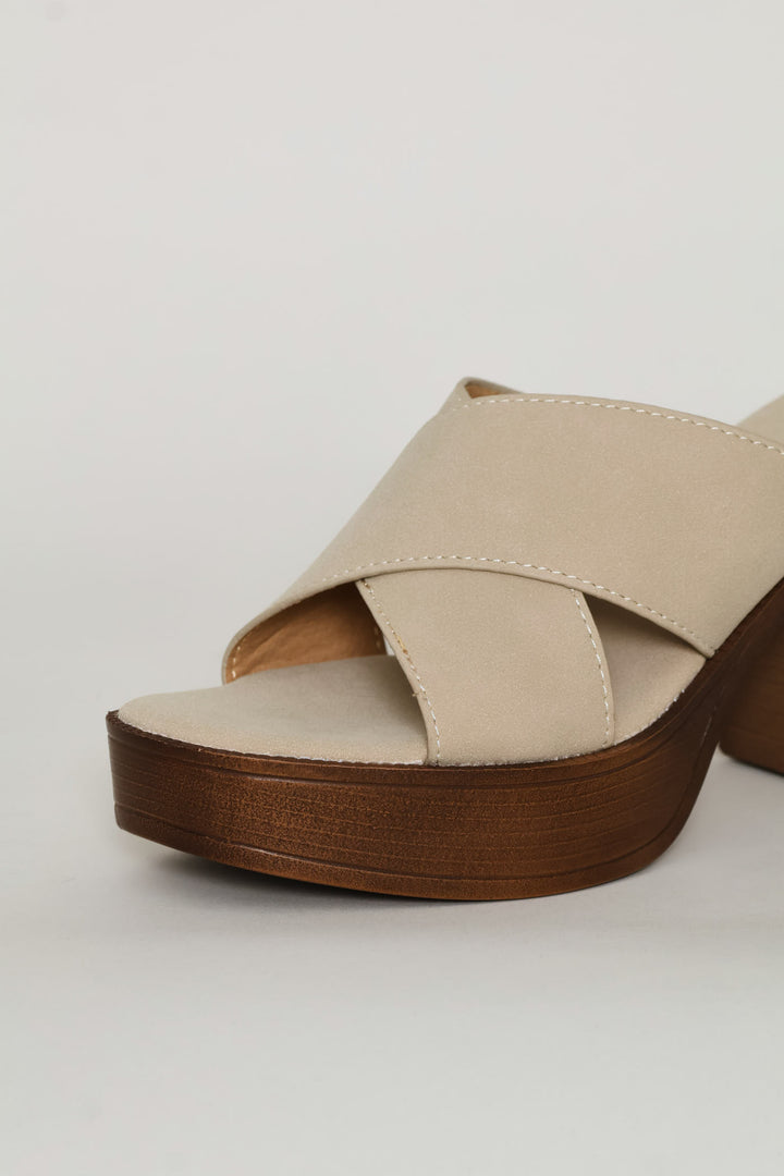 Platform Crosstrap Sandal - Stone