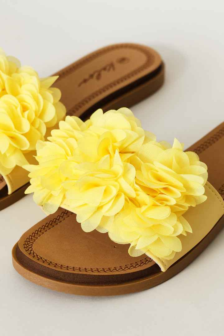 Floral Summer Sandal - Yellow