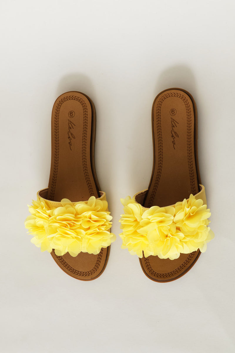 Floral Summer Sandal - Yellow