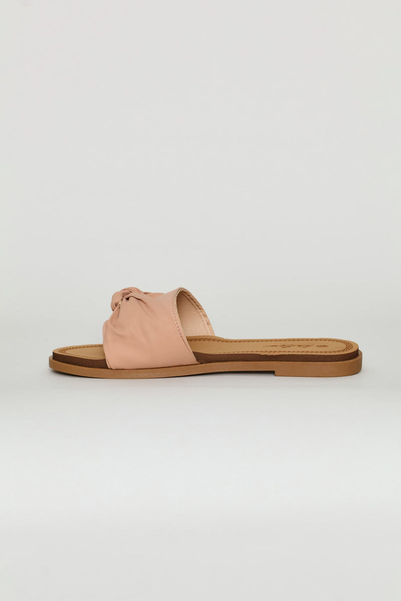 Bow Detail Mule Sandal On Comfort Outsole - Stone