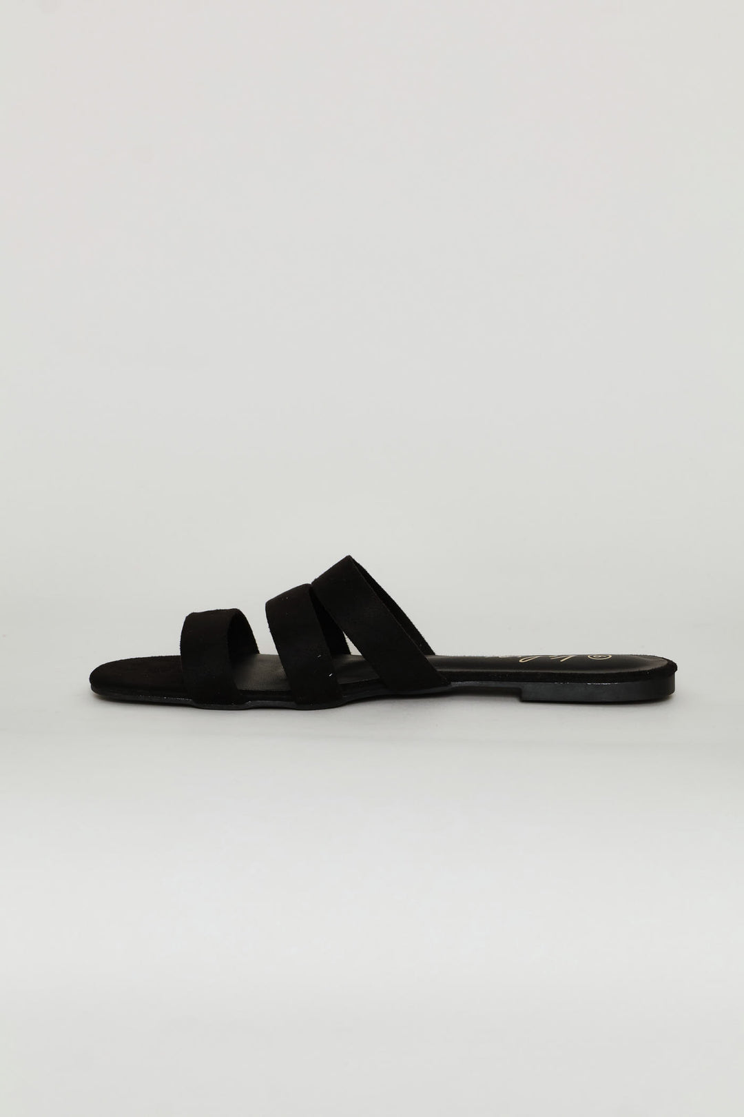 3 Strap Basic Mule Sandal - Black