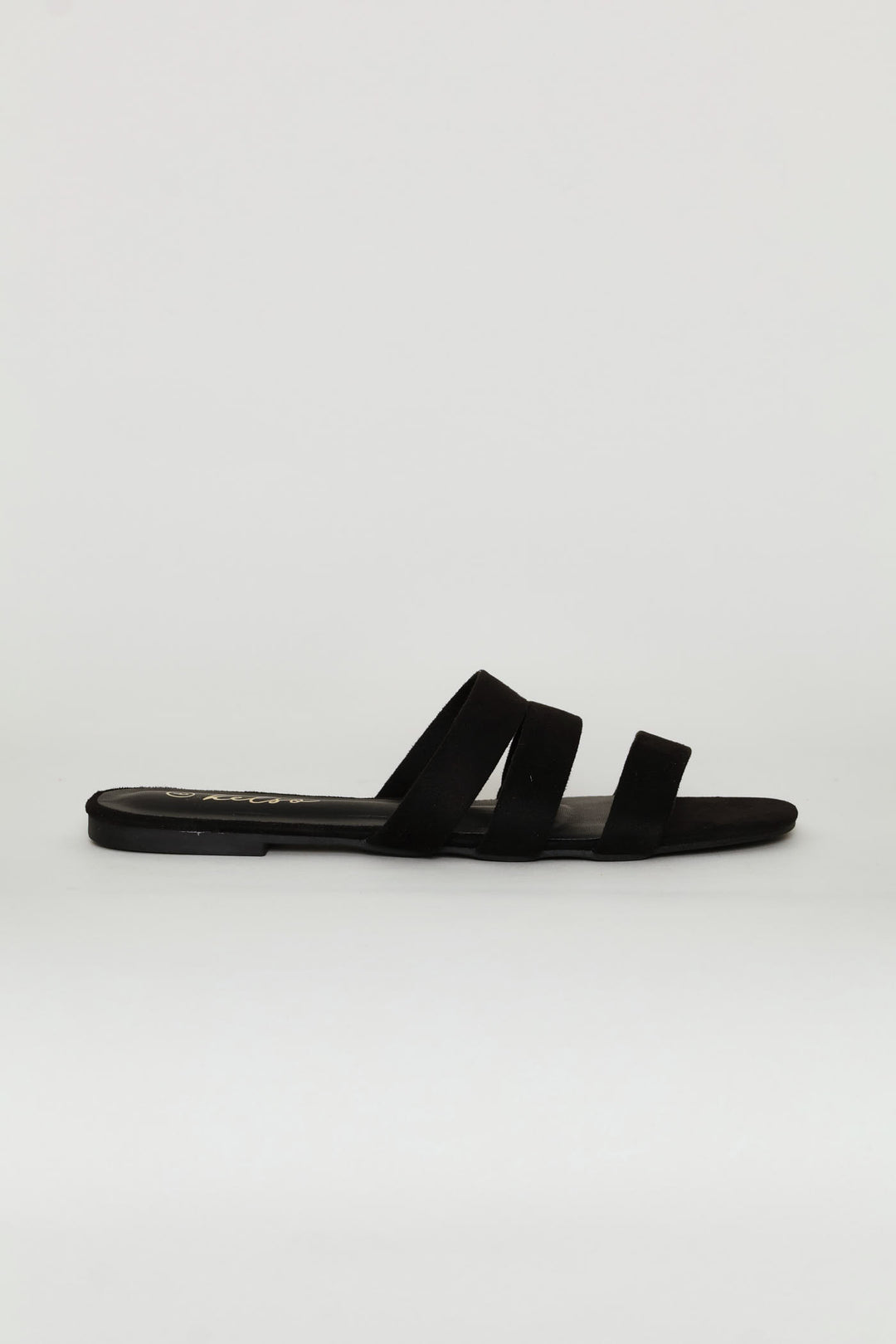 3 Strap Basic Mule Sandal - Black