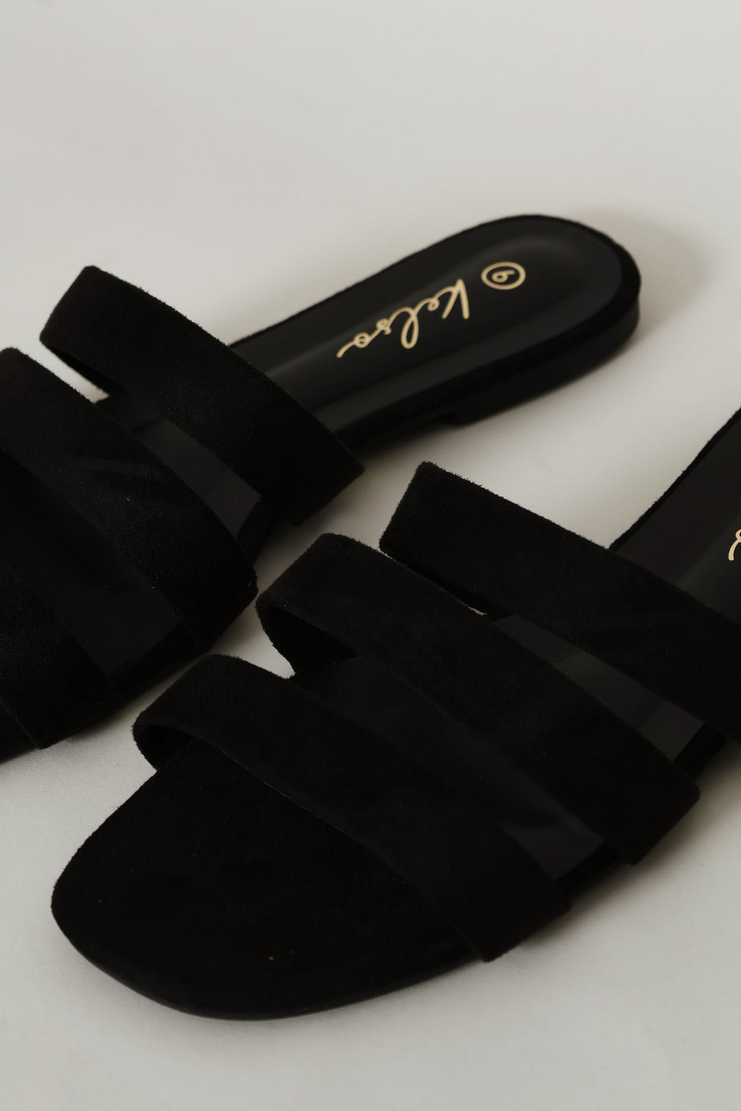3 Strap Basic Mule Sandal - Black