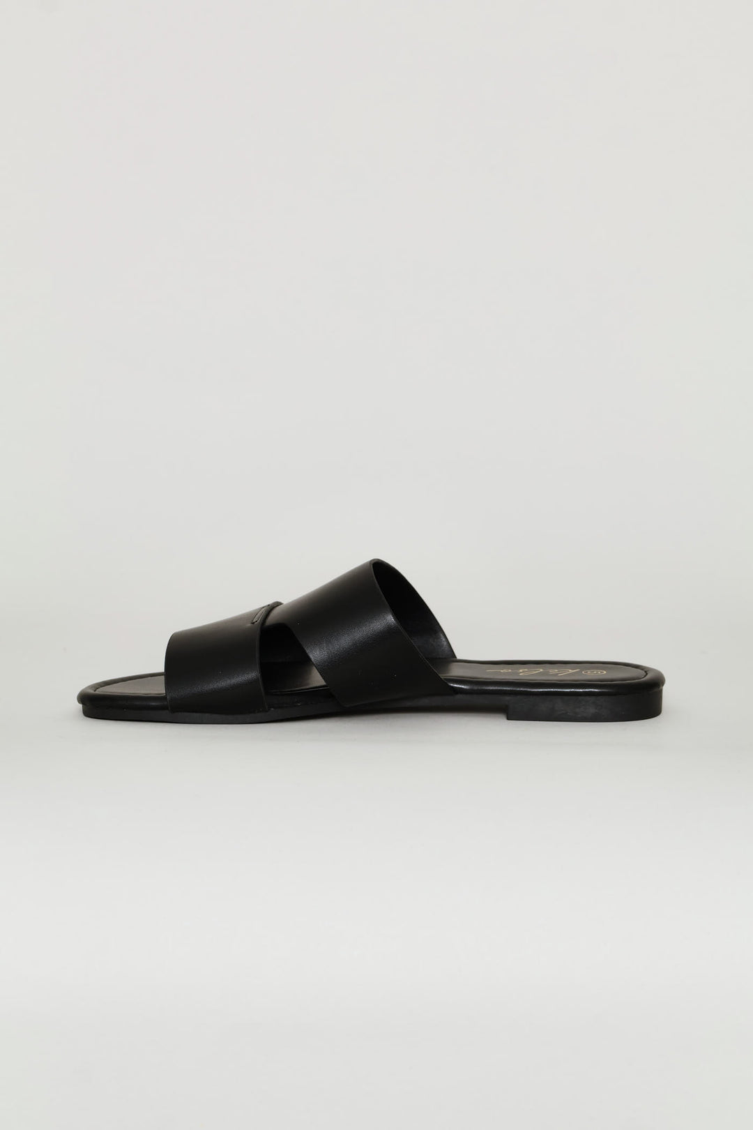 Stitch Detail Single Band Sandal - Black