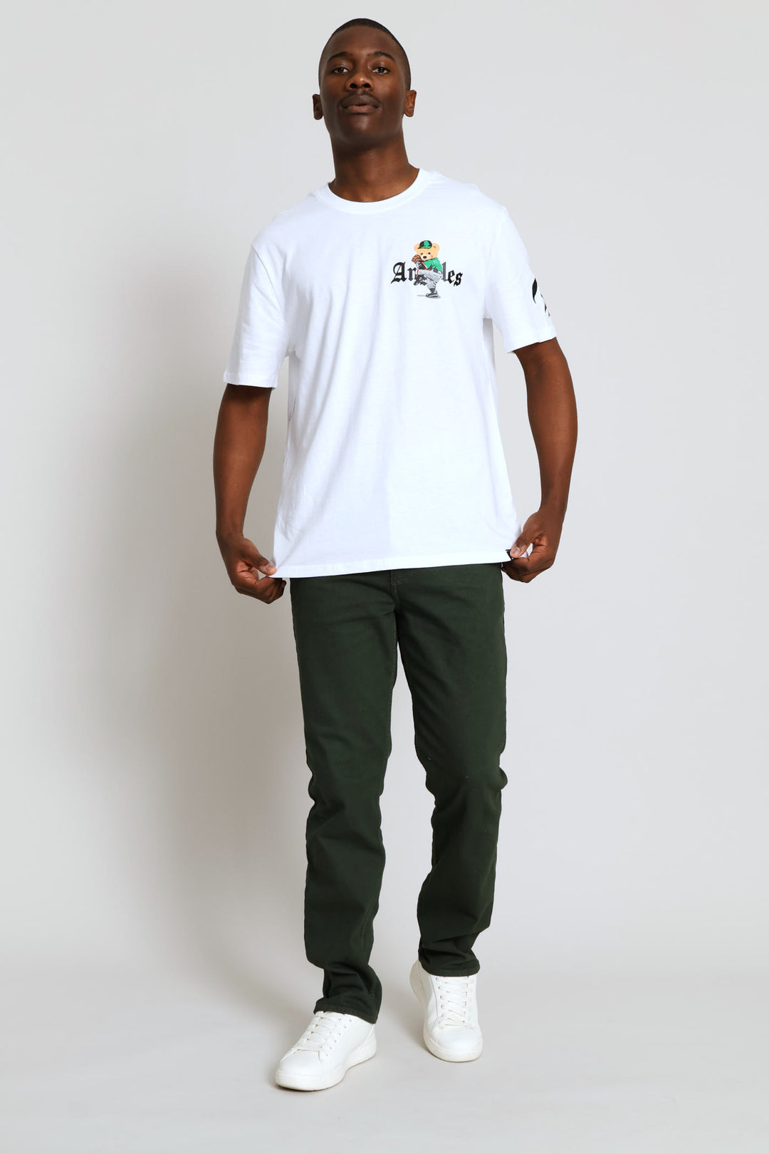 La Teddy Front & Back Tee - White