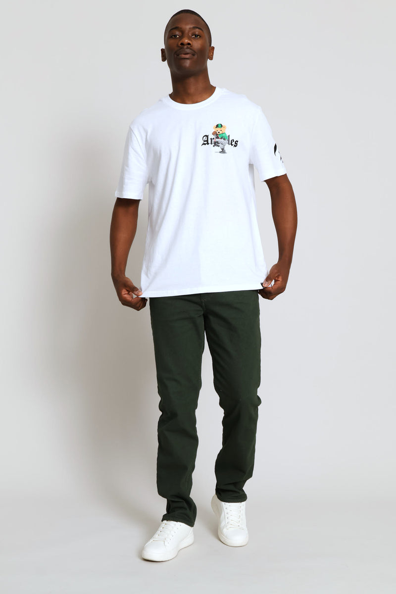 La Teddy Front & Back Tee - White