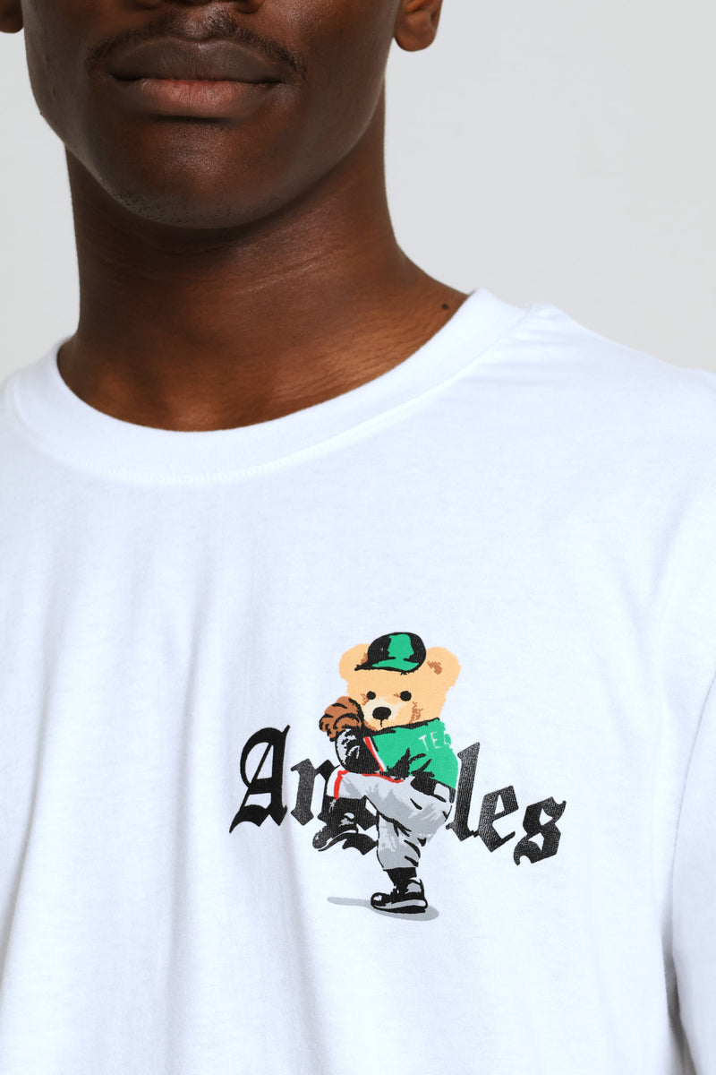 La Teddy Front & Back Tee - White