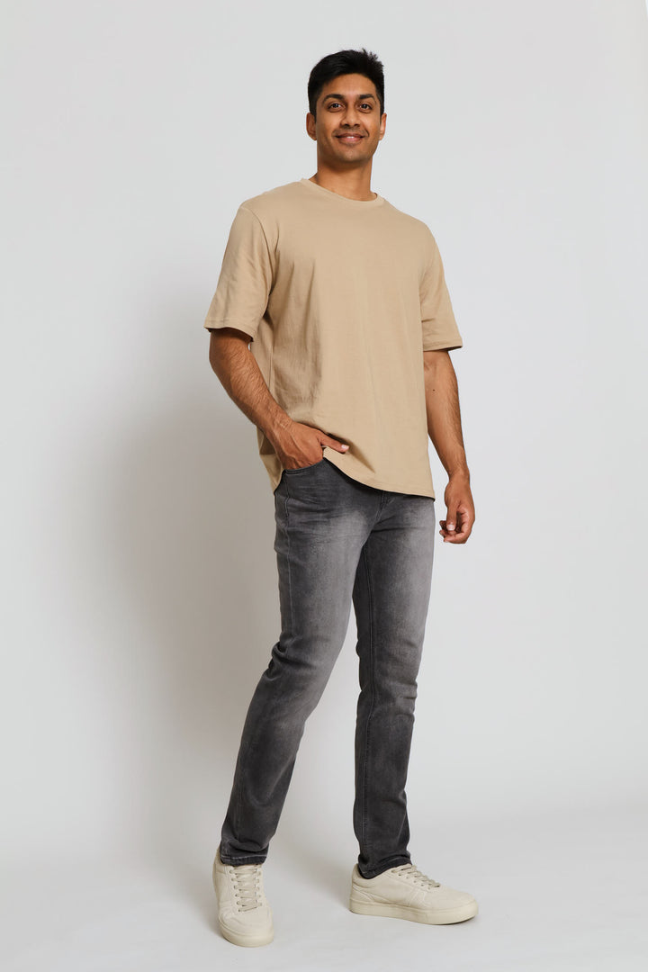 Creased Slim Denim - Charcoal